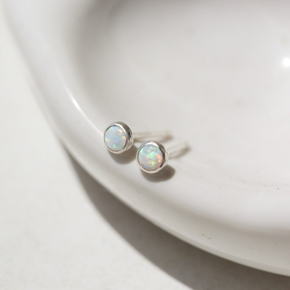 Opal studs in 925 sterling silver