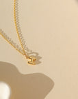 Tiny Bubble Initial Charm Necklace