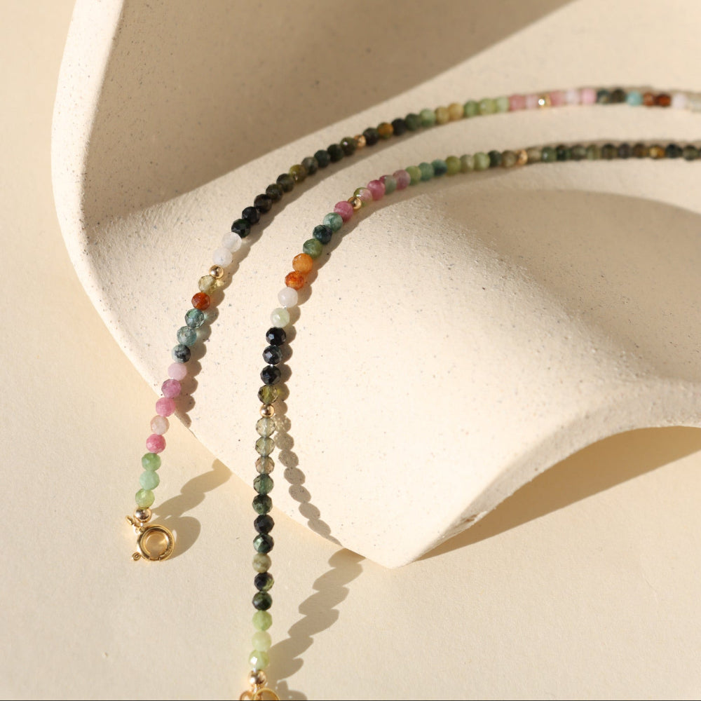 Tourmaline Bracelet — bracelet with mixed colorful tourmaline stones, available in 14K gold fill or sterling silver, lightweight and perfect for layering
