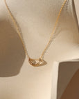14k gold fill hammered pendant on a 14k gold fill dainty necklace chain