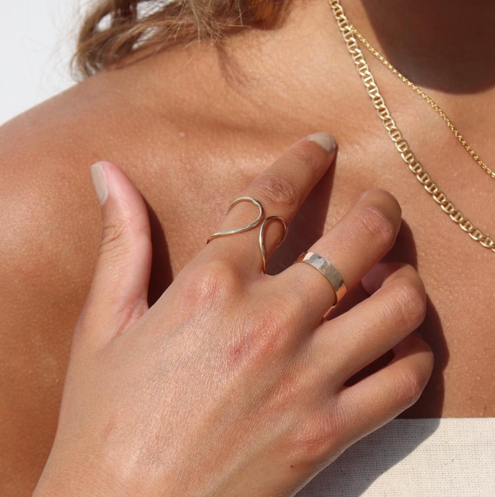 Model wearing 14k gold fill Isla Ring