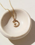 moon + star charm necklace token jewelry