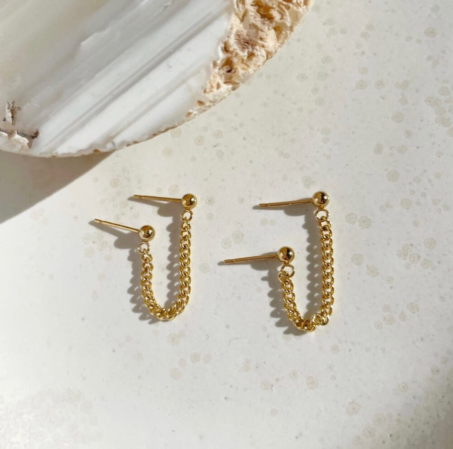 La Mer Double Studs - Token Jewelry La Mer Double Studs - Token Jewelry, Handmade in Eau Claire Wisconsin, minimalist earrings available in 14k gold fill or sterling silver.