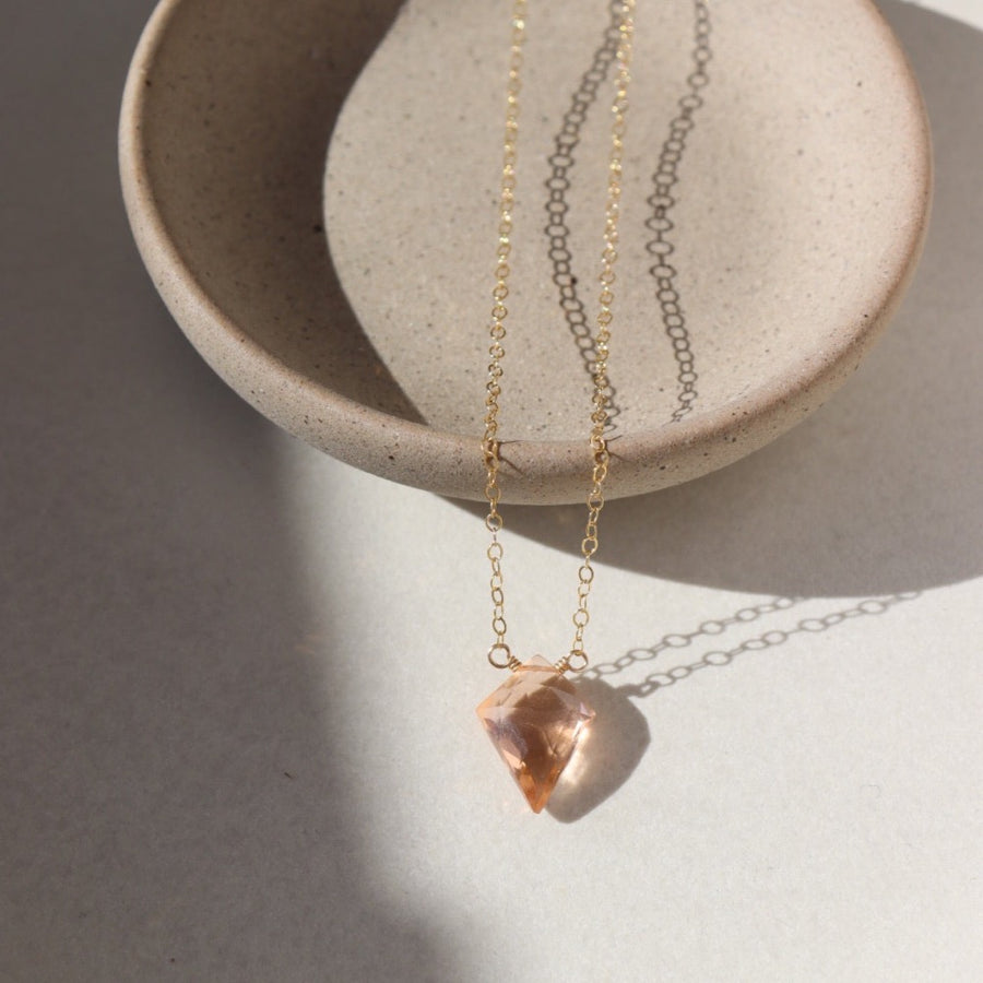 Champagne Quartz Necklace - Token Jewelry - Eau Claire Jewelry Store - Local Jewelry - Jewelry Gift - Women's Fashion - Handmade jewelry - Sterling Silver Jewelry - Gold filled jewelry - Jewelry store near me
