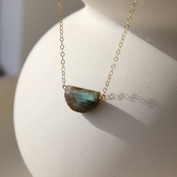 Labradorite Half Moon Necklace