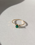 Emerald Solitaire Ring in 14k Gold