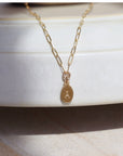 Olivia Monogram Necklace with Cosette Chain - Token Jewelry - gold chain monogram necklace - personalized jewelry  - gifts for mom - gifts for her - minimal layering necklace - gold fit chain 