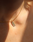 Mini Tag necklace with heart - token jewelry designs - minimal everyday jewelry - handmade jewelry - local jewelry store - jewelry store near me