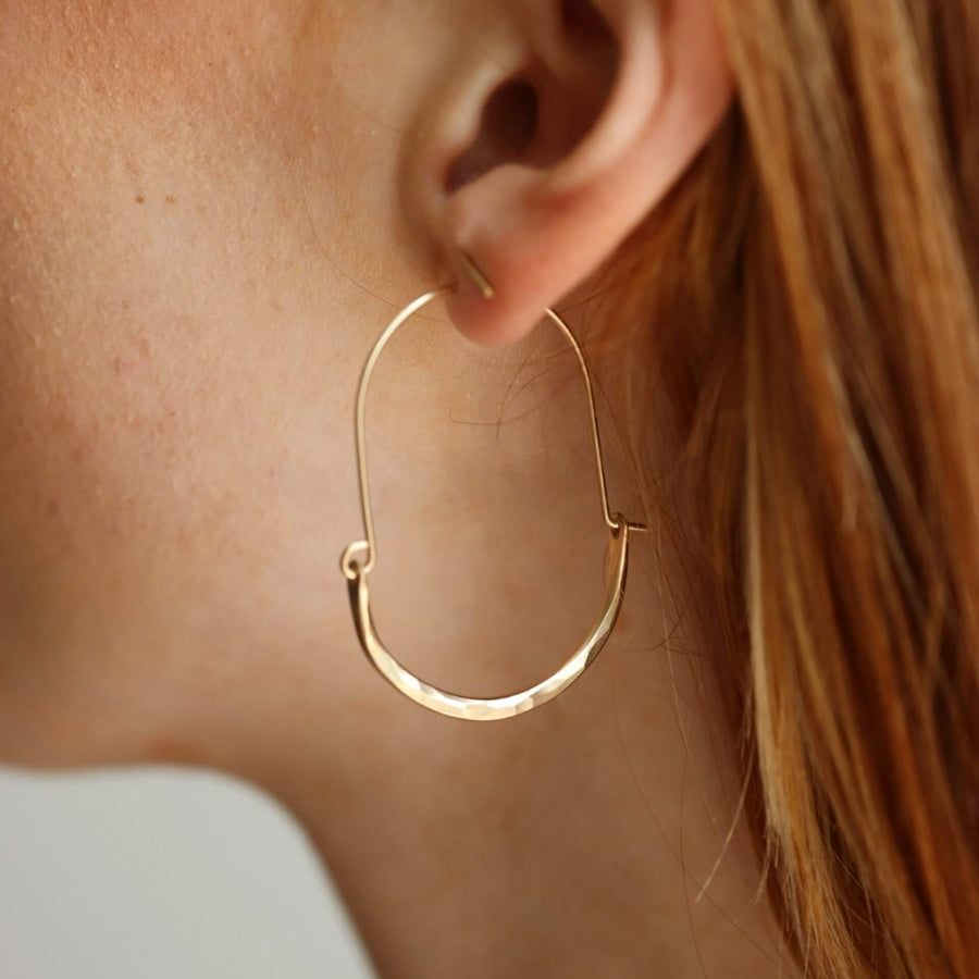 Hammered Paloma Hoops - Token Jewelry