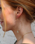 Textured Hoops with Labradorite - Token Jewelry