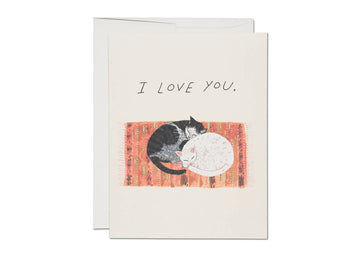 Cat Cuddle love greeting card
